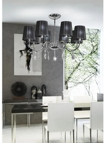 Luster na tyči SORENTO 8xE14/40W/230V čierna