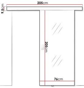 Posuvné dvere Mrent 7 (čierna + zrkadlo). Vlastná spoľahlivá doprava až k Vám domov. 1122655