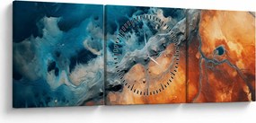 Obraz - Voda a oheň (s hodinami) (90x30 cm)