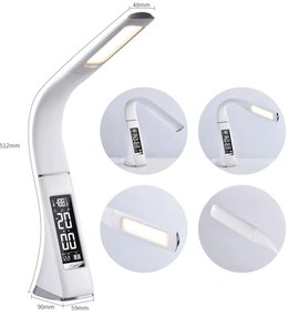 Brilagi - LED Stmievateľná stolná lampa s displejom PELLE LED/7W/230V biela