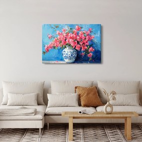 Obraz - Váza ružových kvetov (90x60 cm)