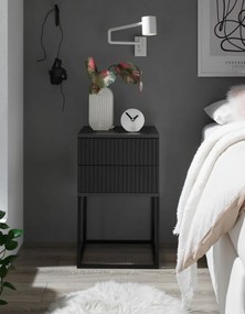 Nočný stolík s 2 zásuvkami Marle, grafitový