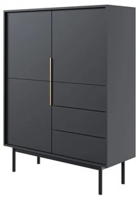 Komoda Vintana 3D3S (čierna + zlatá). Vlastná spoľahlivá doprava až k Vám domov. 1123695