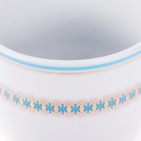 Porcelánová jedálenská súprava (20 ks) Donatella Baby Blue - modrá / biela / zlatá