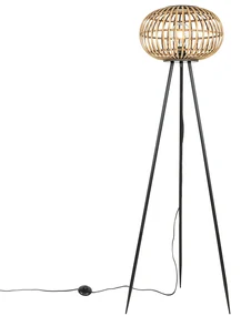 Orientálna trojnohá stojaca lampa bambusová - Amira