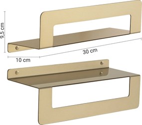 Gedy Gedy, CLEO polica s držiakom uterákov 300mm, zlatá matná, 2019883