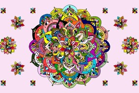 Tapeta pestrofarebná Mandala - 150x100