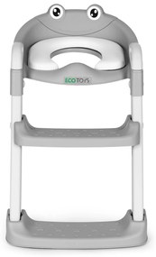 Detské sedadlo na toaletu so schodíkmi a rebríkom, sivé, ECOTOYS