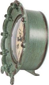 Zelené stolové hodiny v tvare kvetu Ville de Paris - 15*7*16 cm / 1*AA