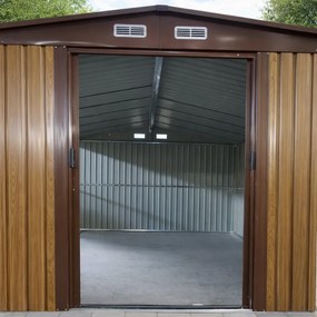 Záhradný domček BestBerg BBSH-1113W / 13,3 m² / 342,5 x 389 x 202 cm / dekor dreva/hnedá