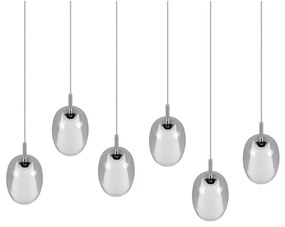 Závesné svietidlo v striebornej farbe so skleneným tienidlom Barret – Trio Select