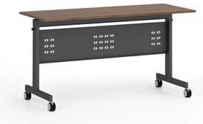 Mobilný stôl PRIMO MOBI, 140x60 cm, čierna podnož, orech
