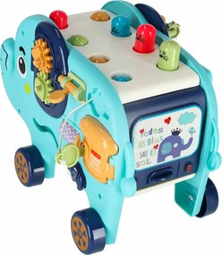 KIK Montessori interaktívny sloník – triedič tvarov a zatĺkač s kladivkom, 26 cm