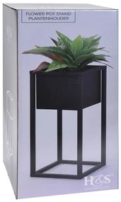 DekorStyle Kvetinový stojan TORCH 50 cm čierny