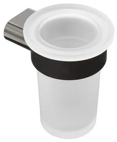 Držiak pohárov SAT Simply R PVD vo farbe PVD gun metal / mliečne sklo SATDSIMR27GM, 1 ks