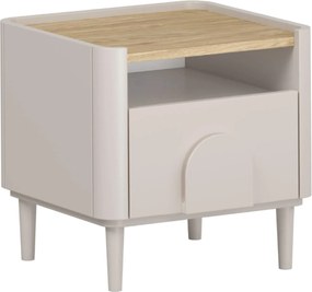 Nočný stolík Amilio 50 cm na nožičkách - kašmírová / dub olejovaný