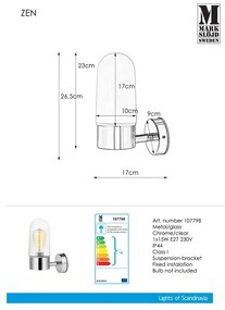 Nástenné svietidlo Markslöjd Zen Wall Chrome Clear