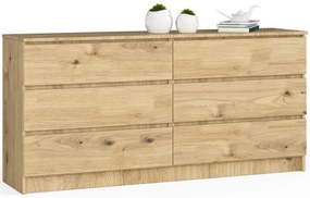 Komoda Kuba 160 cm 6 zásuviek dub artisan