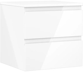 Mexen Orio, kúpeľňová skrinka 50 cm s hornou časťou, 2 zásuvky, biela lesklá, 91A10-05047-2-BFFC00