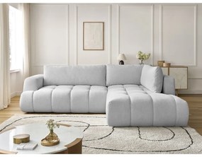 Svetlosivá rozkladacia/s úložným priestorom rohová pohovka (pravý roh/do L) Fuji – Bobochic Paris