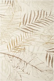 Koberec Allora Plus F784A lístie, krémový / béžový / zlatý