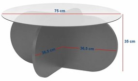 Konferenčný stolík Aeris Black s tmavým sklom