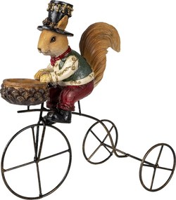 Dekorácie veverica na bicykli - 21*11*23 cm