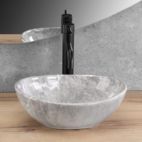 Rea Sofia Mini, umývadlo na dosku 350x260x125 mm, imitácia kameňa - šedá Grigio, REA-U9237