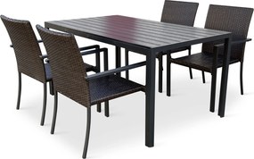 Noela Záhradný jedálenský set Viking L + 4x ratanová stolička Wicker Pat
