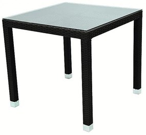 DEOKORK Záhradný ratanový stôl NAPOLI 80x80 cm (hnedá)