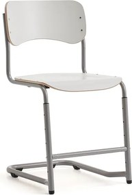 Študentská stolička ELEVATE, nastaviteľná výška: 460-520 mm, strieborná/biela