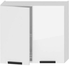 Kuchynská skrinka Denis w80su alu biely satén mat/biela