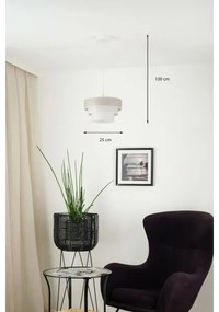 Brilagi - Luster na lanku ALASKA LUNETA 1xE27/15W/230V pr. 25 cm šedá/krémová