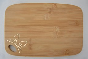 Bambusová doštička s motívom malej mačky - 30 x 20 cm
