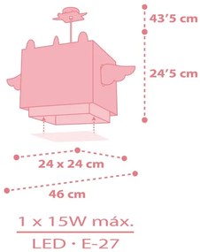 Dalber 64592 - Detský luster LITTLE UNICORN 1xE27/15W/230V