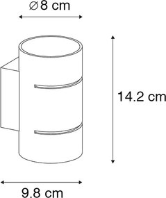 Inteligentná nástenná lampa čierna so zlatým vnútorným povrchom vrátane WiFi G9 - Ria