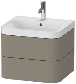 DURAVIT Happy D.2 Plus c-shaped závesná skrinka s nábytkovým umývadlom s otvorom, 2 zásuvky, 575 x 490 x 480 mm, kameňovo šedá matná lakovaná, HP4345O9292