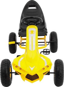 Ramiz Motokára Champion pre deti 3+ Žltá + Nafukovacie pneumatiky + Nastaviteľné sedadlo + Ručná brzda