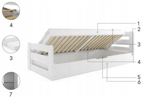 Interbeds Detská postel David Ernie prírodná + matrac 200x90cm