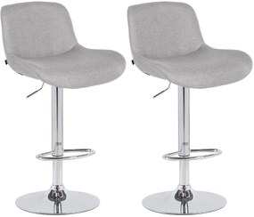 Design-Shop 2x Barová stoličkaSolon - látka, chróm rám - svetlo šedá