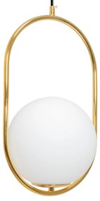 Toolight - Sklenená závesná lampa E27 60W APP473-1CP, biela-zlatá, OSW-00605