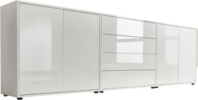 XXXLutz ŠIROKÁ KOMODA, biela, biela s vysokým leskom, 237/73/33 cm MID.YOU - Komody - 001067002601