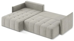 Svetlosivá rozkladacia/s úložným priestorom rohová pohovka (ľavý roh/s leňoškou) Moku – Makamii