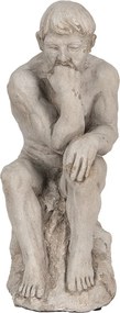 Šedá antik cementová socha muža - 16*12*31 cm