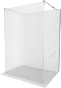 Mexen Kioto, sprchová zástena Walk-In 100 x 200 cm, 8mm sklo s rebrovým vzorom, brúsená oceľ profil, 800-100-002-97-09