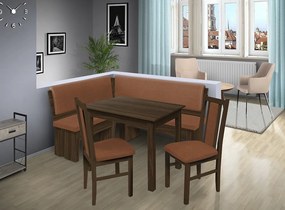 Nabytekmorava Rohová lavica Chicago 14-18 farba lamina: orech 729, čalúnenie vo farbe: SCALA škoricová 54