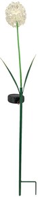 Zapichovacie záhradné solárne svetlo Flower, 70 cm, kov/plast, biela