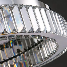 Toolight Toolight, krištáľové stropné svietidlo 50cm, 30W, 4000K, 1401lm, APP1744-C, chrómová, OSW-09308