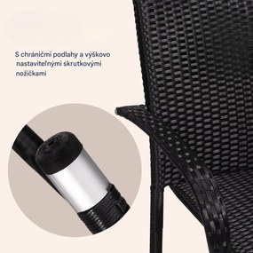 InternetovaZahrada Ratanové stoličky Comfort 4 ks - čierna