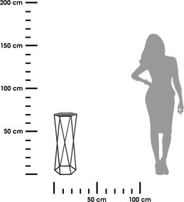 STOJAN NA KVETINÁČ HEXAGON 70X24X27 CM ČIERNA